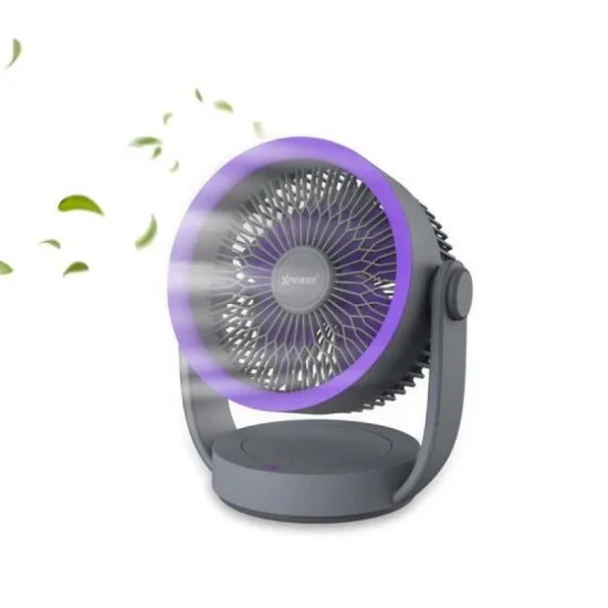 Xpower 2 In 1 Rechargeable Portable Desktop Circulation Fan - Grey
